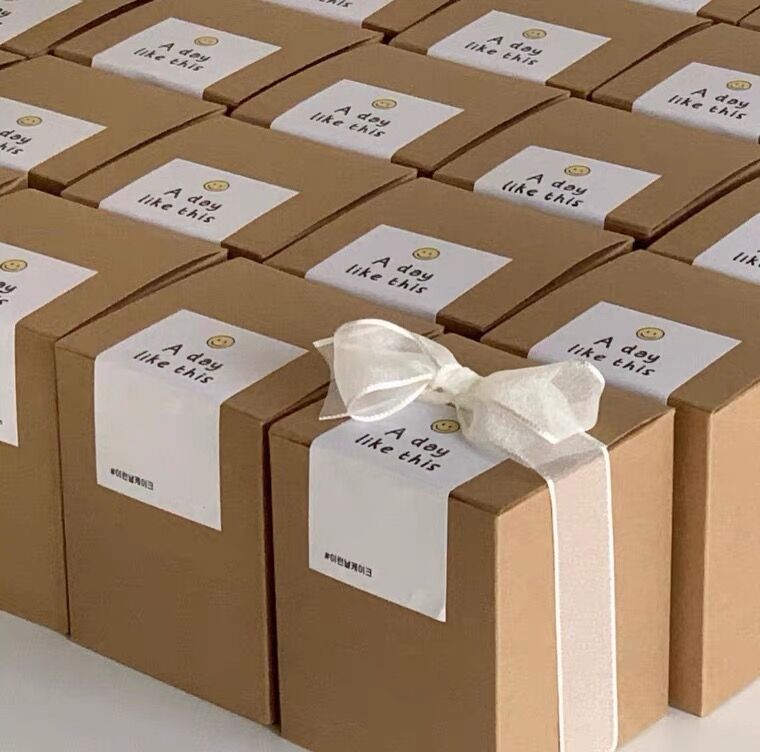 Kraft Box Candle - Boîte en papier Kraft bougie rouge